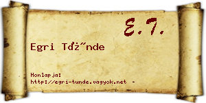 Egri Tünde névjegykártya